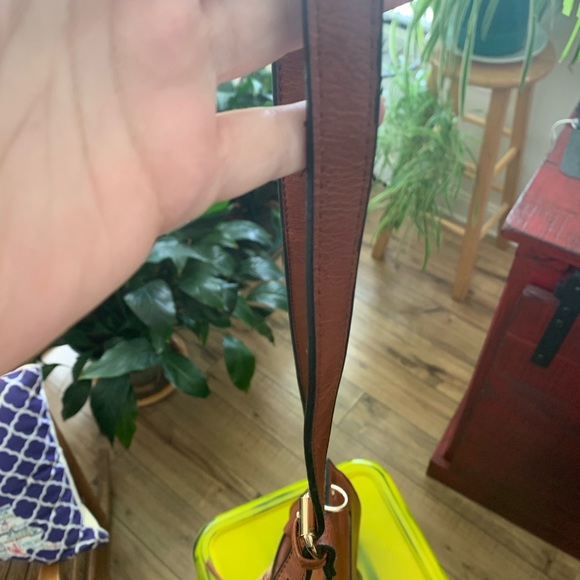 Top handle tassel crossbody Brown Leather bag - Picture 7 of 9